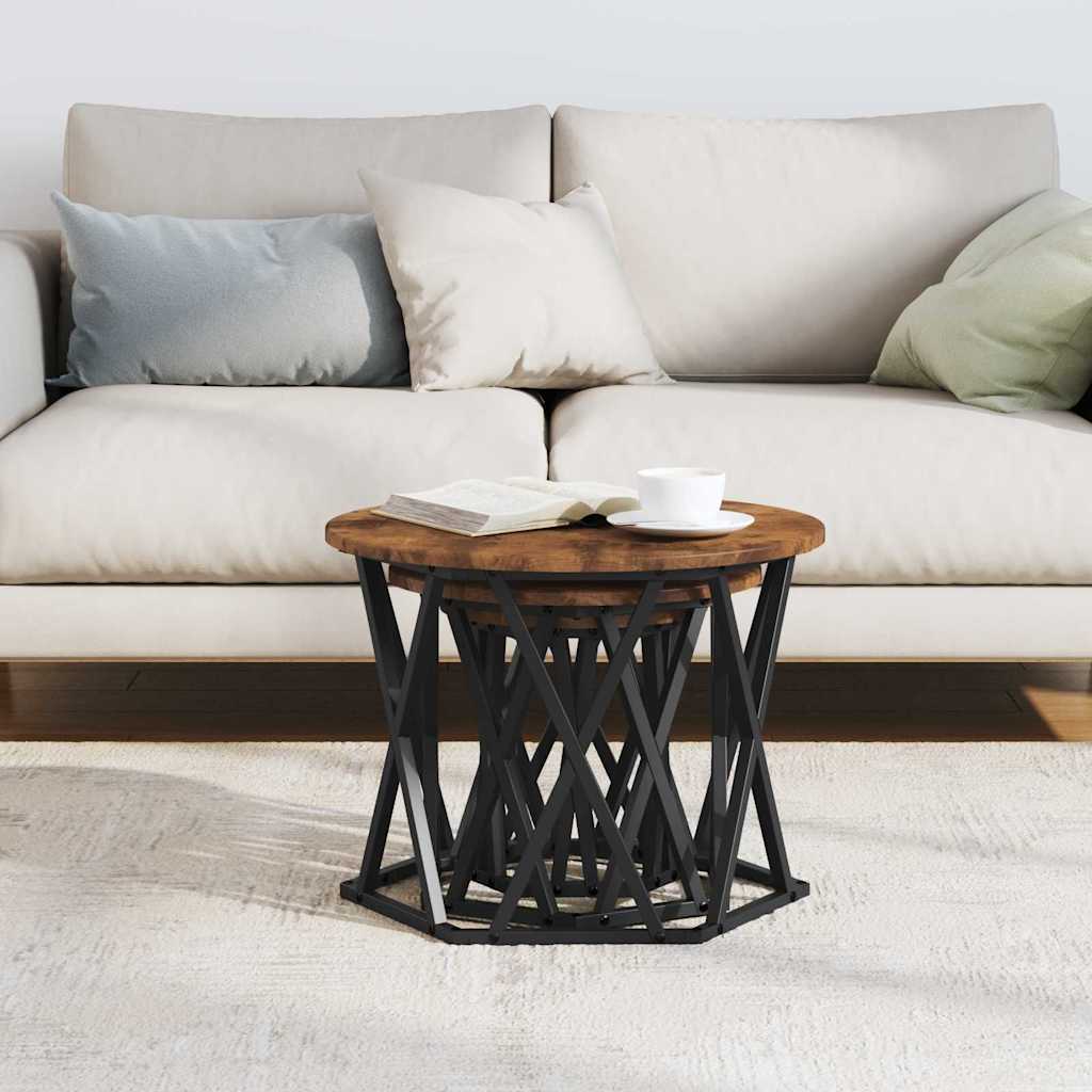 Nesting Beistelltisch 3 pcs Geräucherte Eiche
