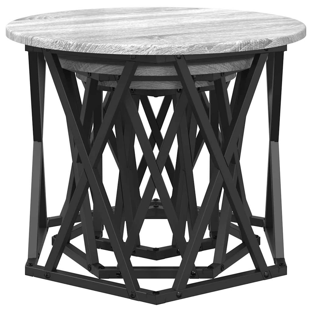 Nesting Beistelltisch 3 pcs Graues Sonoma