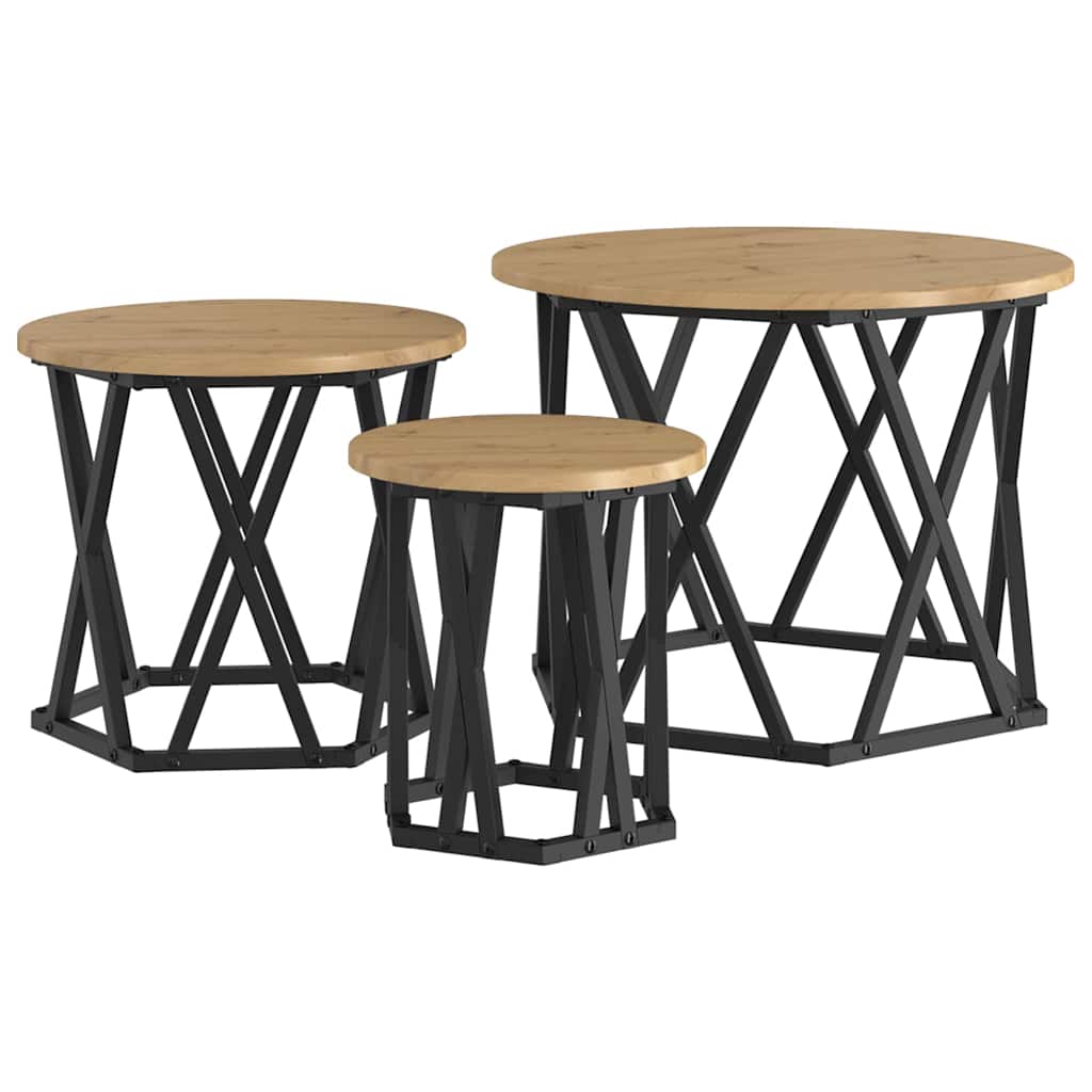Nesting Beistelltisch 3 pcs Artisan-Eiche