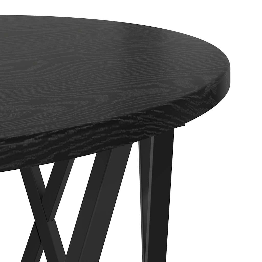 Couchtisch 2 pcs Schwarz Eichen-Optik Ingenieure Holz und Stahl