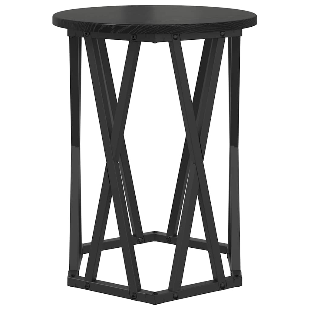 Couchtisch 2 pcs Schwarz Eichen-Optik Ingenieure Holz und Stahl