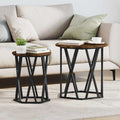 Couchtisch 2 pcs Geräucherte Eiche Ingenieure Holz und Stahl