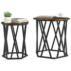 Couchtisch 2 pcs Geräucherte Eiche Ingenieure Holz und Stahl