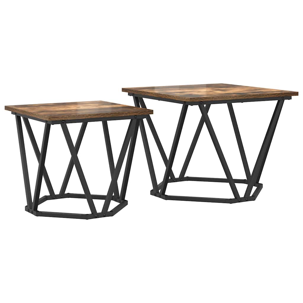 Beistelltisch-Set 2 pcs Geräucherte Eiche