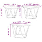 Couchtisch 3 pcs Schwarz Eichen-Optik Ingenieure Holz und Stahl