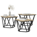 Couchtisch 3 pcs Sonoma-Eiche Ingenieure Holz und Stahl