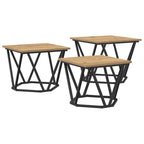 Couchtisch 3 pcs Artisan-Eiche Ingenieure Holz und Stahl