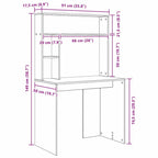 Schreibtisch Beton Grau 91 x 50 x 149 cm Holzwerkstoff