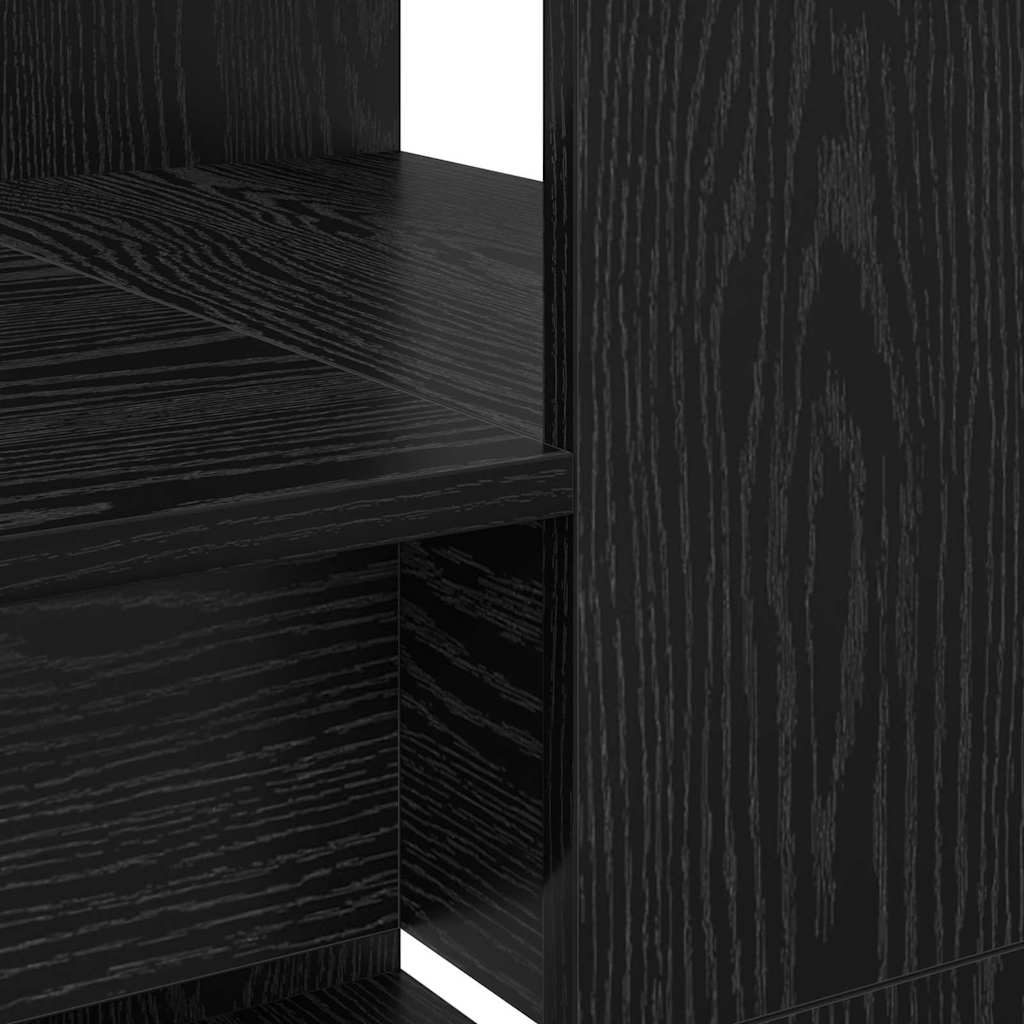Schreibtisch mit Regal Schwarz Eichen-Optik 113 x 54 x 120 cm