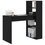 Schreibtisch mit Regal Schwarz Eichen-Optik 113 x 54 x 120 cm