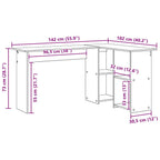 Schreibtisch Beton Grau 142 x 102 x 73 cm Holzwerkstoff