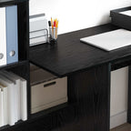 Schreibtisch Schwarz Eichen-Optik 131,5 x 50 x 106,5 cm