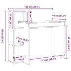 Schreibtisch mit Regal Weiß 100 x 40 x 90 cm Holzwerkstoff