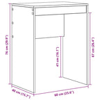 Schreibtisch Beton Grau 60 x 40 x 76 cm