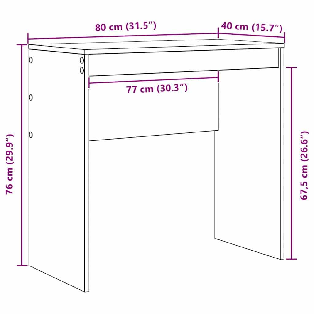Schreibtisch Altholz 80 x 40 x 76 cm