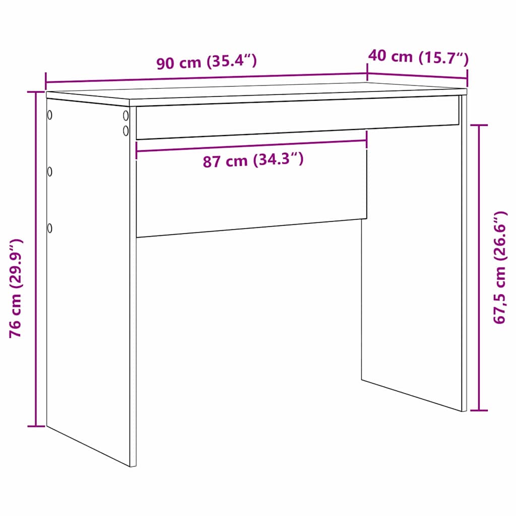 Schreibtisch Altholz 90 x 40 x 76 cm
