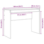 Schreibtisch Beton Grau 100 x 40 x 76 cm
