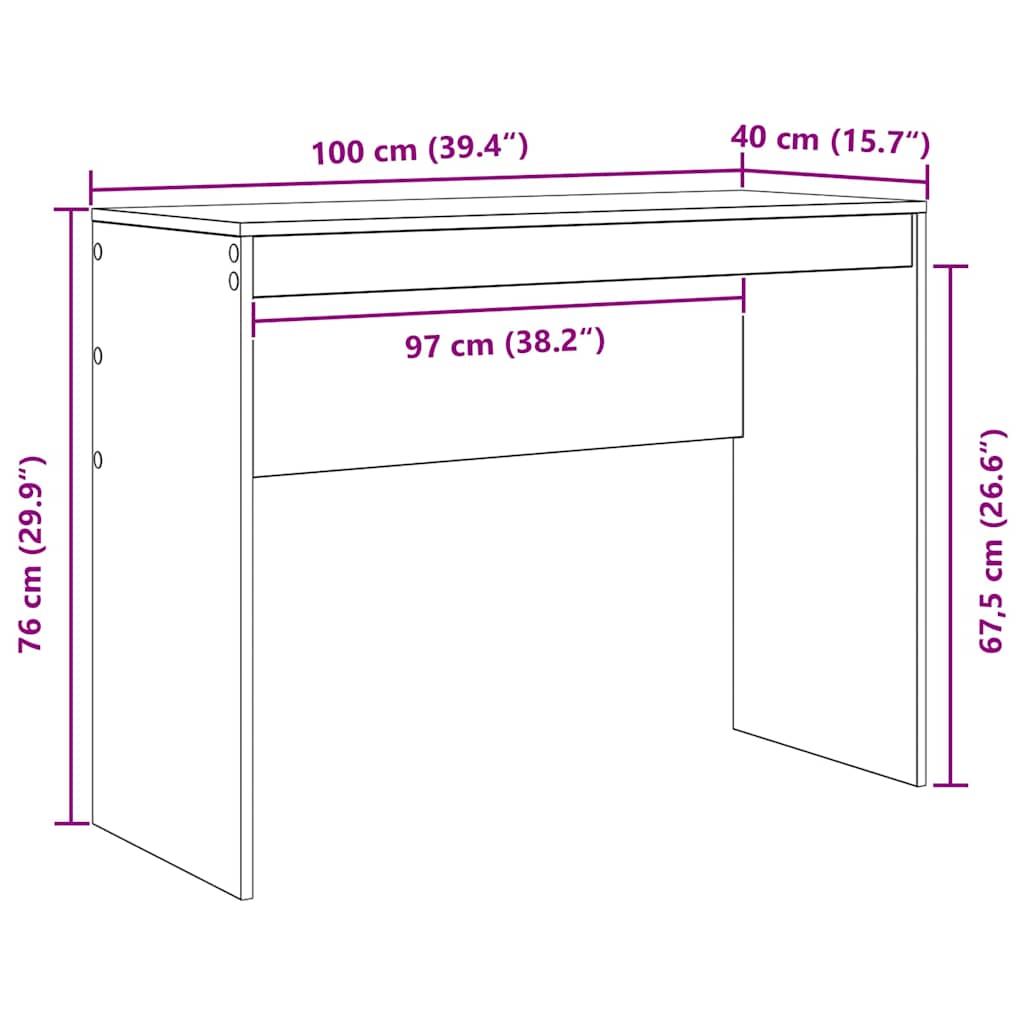 Schreibtisch Beton Grau 100 x 40 x 76 cm