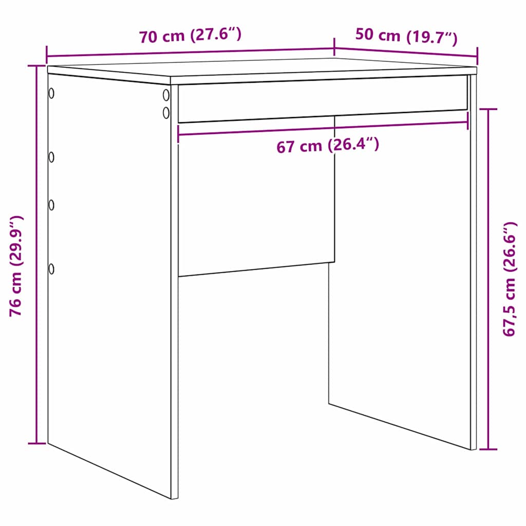Schreibtisch Sonoma-Eiche 70 x 50 x 76 cm