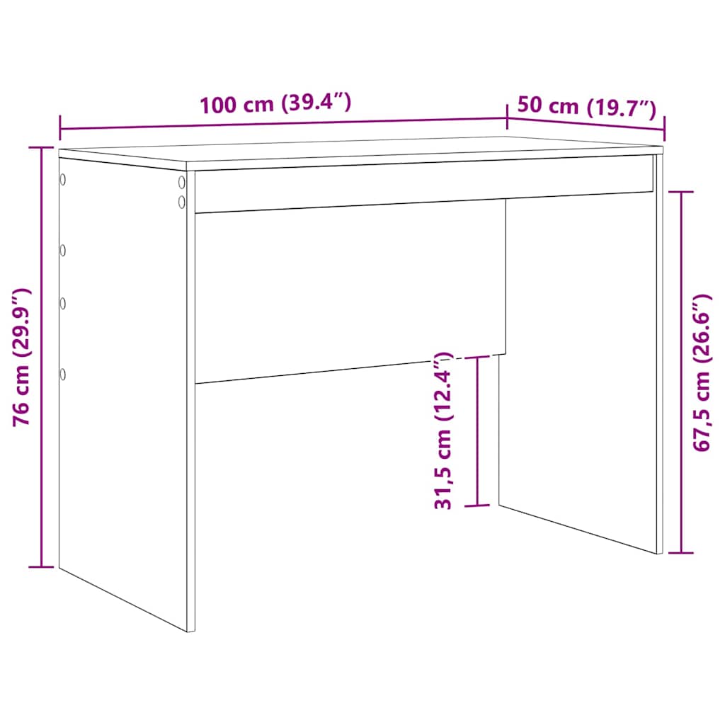 Schreibtisch Graues Sonoma 100 x 50 x 76 cm