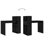 Schreibtisch mit Regal Schwarz Eichen-Optik 108 x 55 x 103.5 cm
