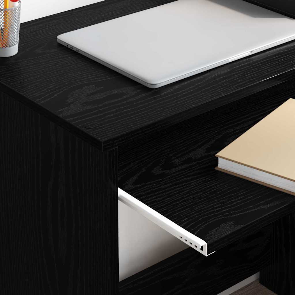 Schreibtisch mit Regal Schwarz Eichen-Optik 106 x 41 x 88.5 cm
