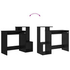 Schreibtisch mit Regal Schwarz Eichen-Optik 106 x 41 x 88.5 cm