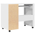 Tisch mit Rädern mit Regal Weiß 91 x 50 x 77 cm Holzwerkstoff