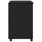 Tisch mit Rädern mit Regal Schwarz Eichen-Optik 91 x 50 x 77 cm