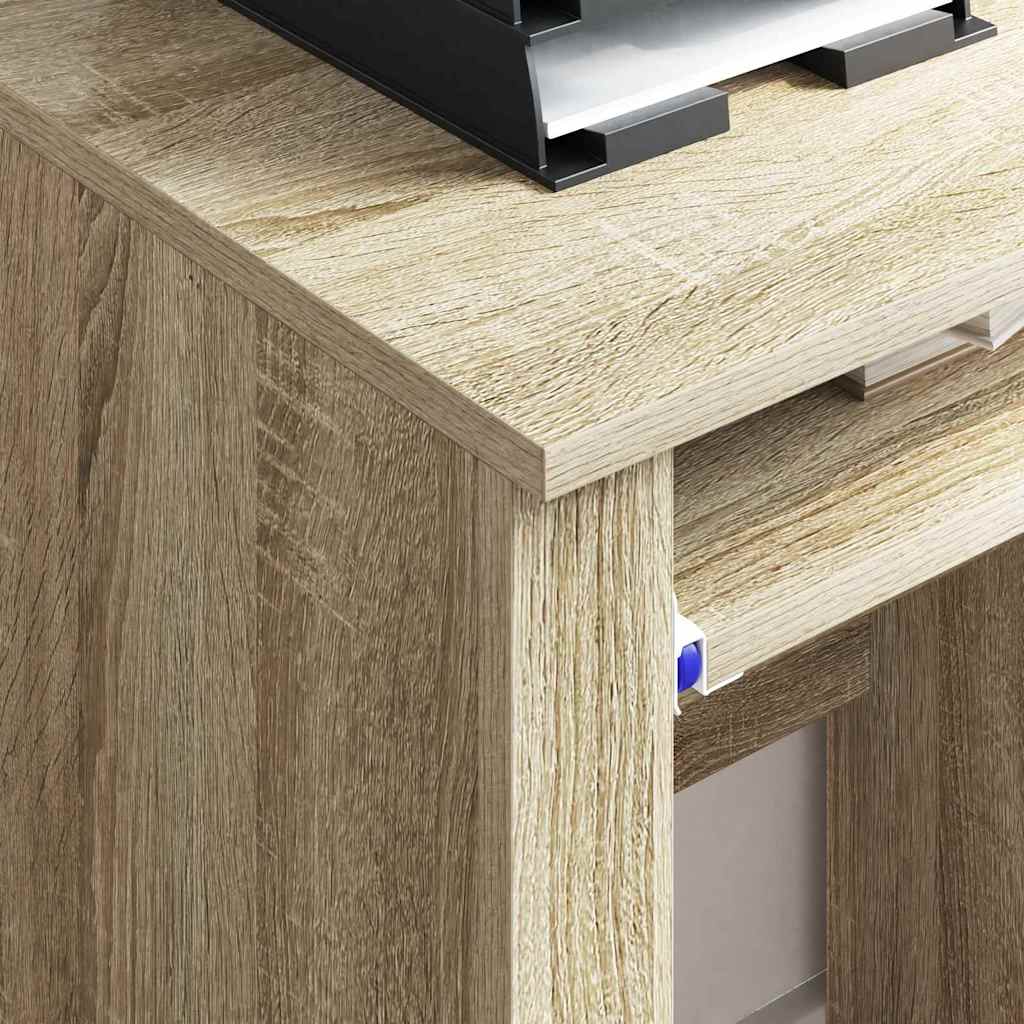 Tisch mit Rädern Sonoma-Eiche 91 x 50 x 77 cm Holzwerkstoff