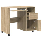 Tisch mit Rädern Sonoma-Eiche 91 x 50 x 77 cm Holzwerkstoff