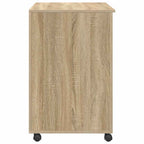 Tisch mit Rädern Sonoma-Eiche 91 x 50 x 77 cm Holzwerkstoff