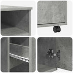 Tisch mit Rädern Beton Grau 91 x 50 x 77 cm Holzwerkstoff