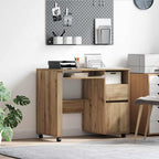 Tisch mit Rädern Artisan-Eiche 91 x 50 x 77 cm Holzwerkstoff