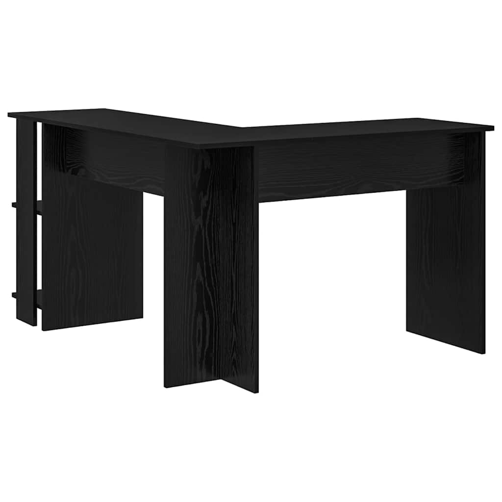 Eck-Schreibtisch Schwarz Eichen-Optik 140 x 113,5 x 75 cm