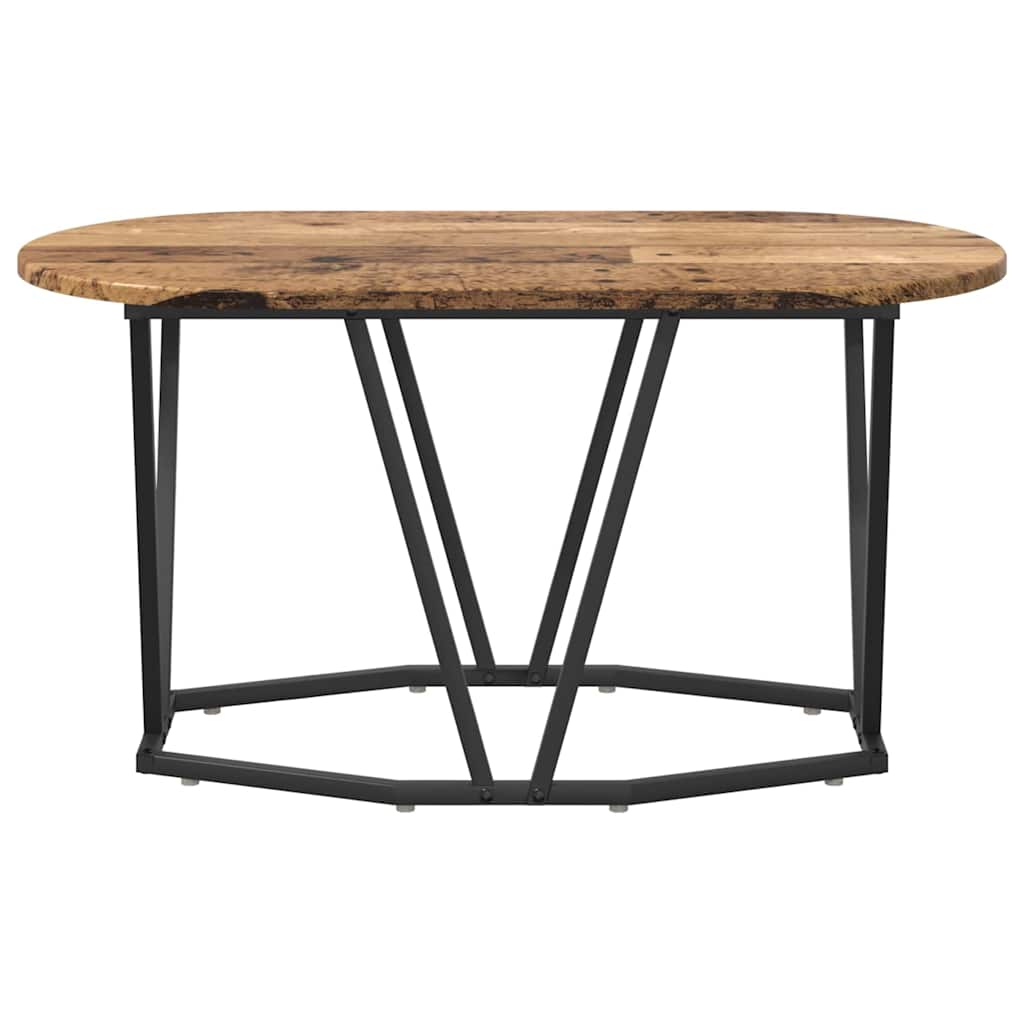 Couchtisch Altholz 80 x 40 x 40.5 cm Sperrholz und Metall