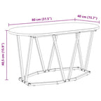 Couchtisch Altholz 80 x 40 x 40.5 cm Sperrholz und Metall