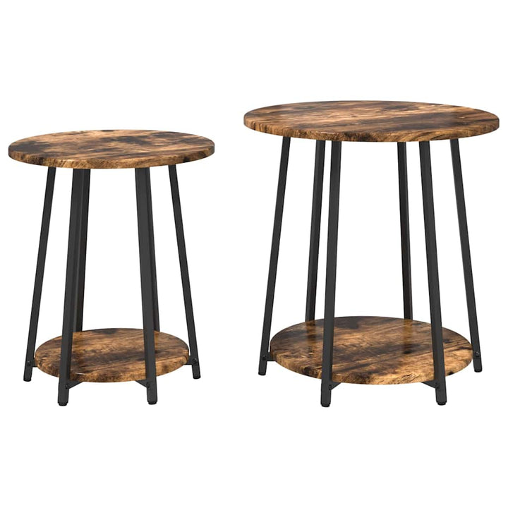 Beistelltisch-Set 2 pcs Rauchesche und Schwarz 50 x 50 x 51 cm