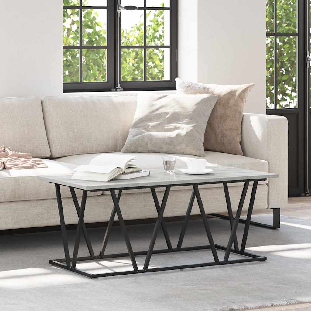 Couchtisch Grau 100 x 50 x 40 cm Sperrholz und Metall