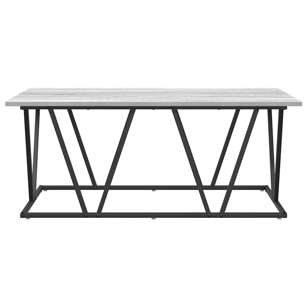 Couchtisch Grau 100 x 50 x 40 cm Sperrholz und Metall