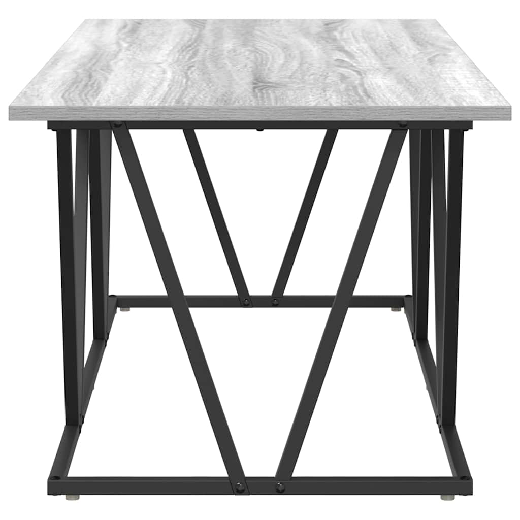 Couchtisch Grau 100 x 50 x 40 cm Sperrholz und Metall