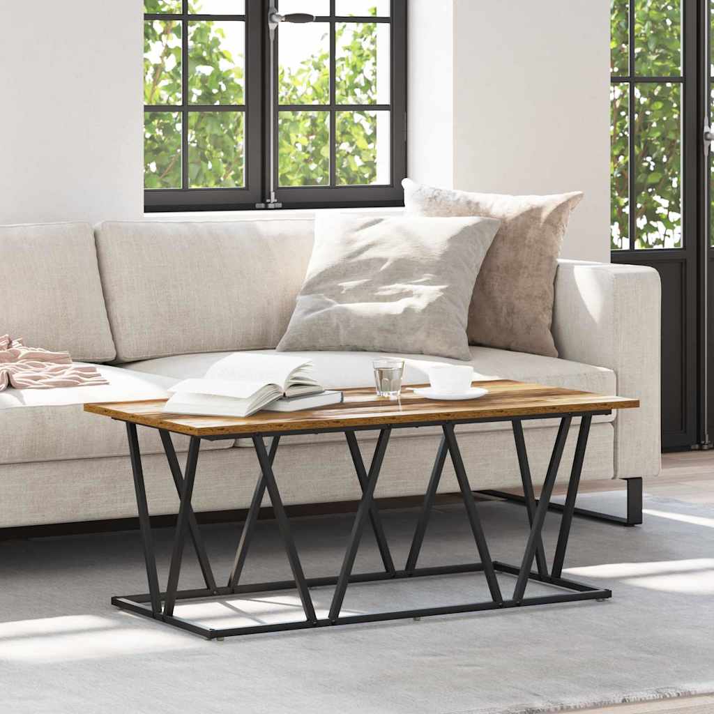 Couchtisch Altholz 100 x 50 x 40 cm Sperrholz und Metall