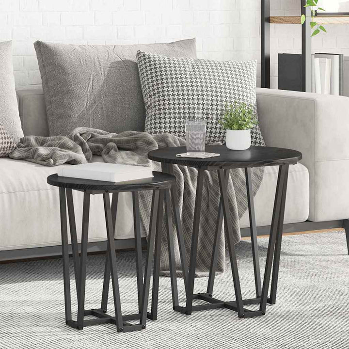 Beistelltisch-Set 2 pcs Schwarze Eiche 50 x 50 x 50.5 cm