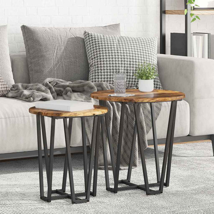 Beistelltisch-Set 2 pcs Rauchesche und Schwarz
