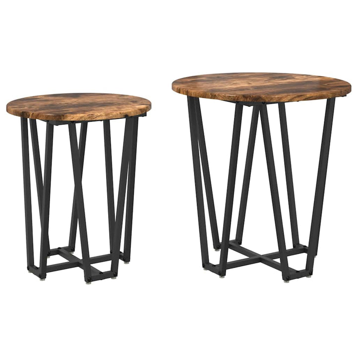 Beistelltisch-Set 2 pcs Rauchesche und Schwarz