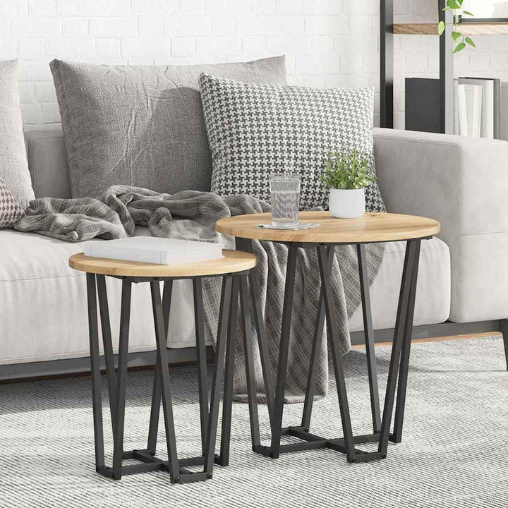 Beistelltisch-Set 2 pcs Artisan Eiche und Schwarz