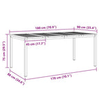 Esstisch Braun 180 x 90 x 75 cm Massivholz Akazie