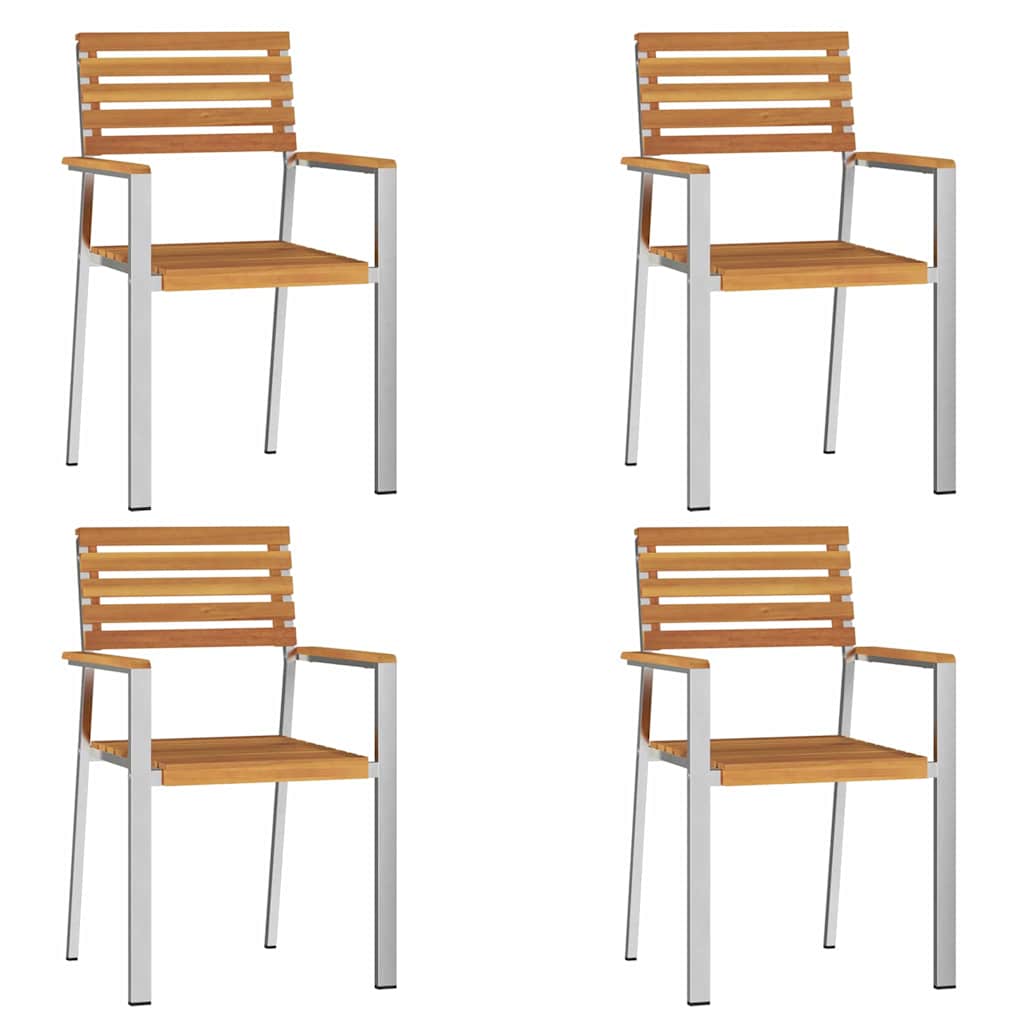 Gartenstuhl 4 pcs Öl-Natur 56 x 54,5 x 87 cm Massivholz Akazie