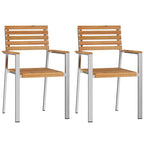 Gartenstuhl 2 pcs Öl-Natur 56 x 54,5 x 87 cm Massivholz Teak