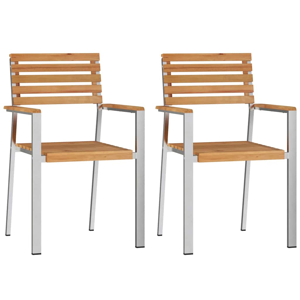 Gartenstuhl 2 pcs Öl-Natur 56 x 54,5 x 87 cm Massivholz Teak